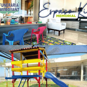 Brinquedoteca climatizada e playground ao ar livre: o Espaço Kid Memorial da Funerária Flamboyant garante conforto e distração para crianças enquanto as famílias participam das cerimônias em Sumaré.