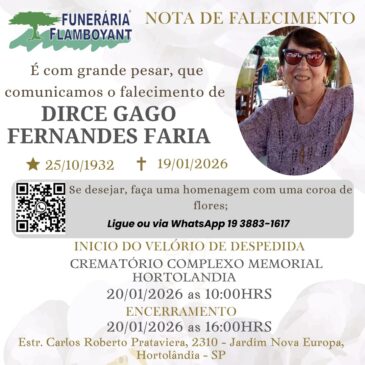 DIRCE GAGO FERNANDES FARIA