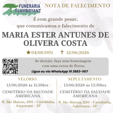 MARIA ESTER ANTUNES DE OLIVEIRA COSTA