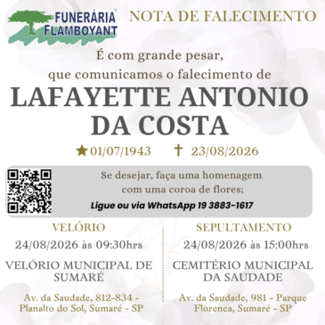 LAFAYETTE ANTONIO DA COSTA