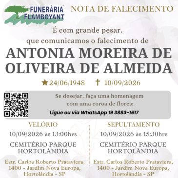 ANTONIA MOREIRA DE OLIVEIRA DE ALMEIDA